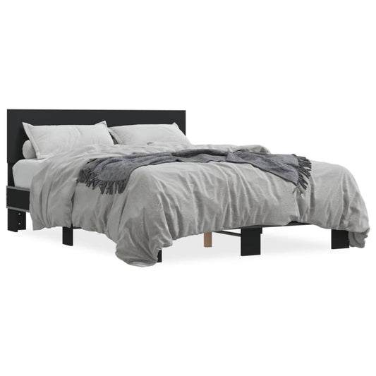 vidaXL Bed Frame without Mattress Black 135x190 cm Double