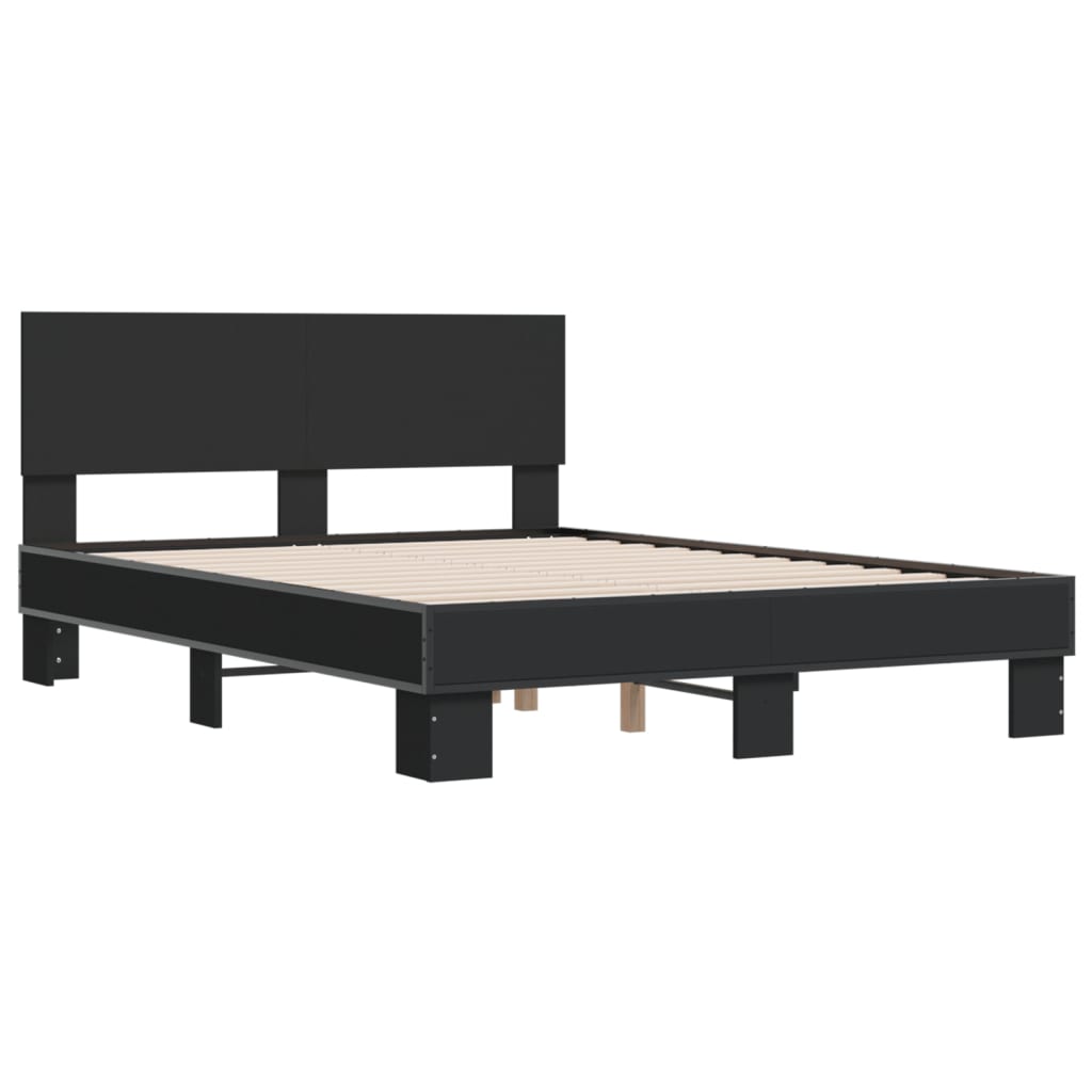 vidaXL Bed Frame without Mattress Black 140x190 cm