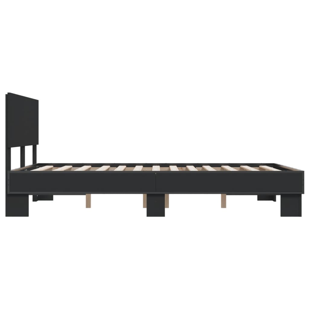 vidaXL Bed Frame without Mattress Black 140x190 cm