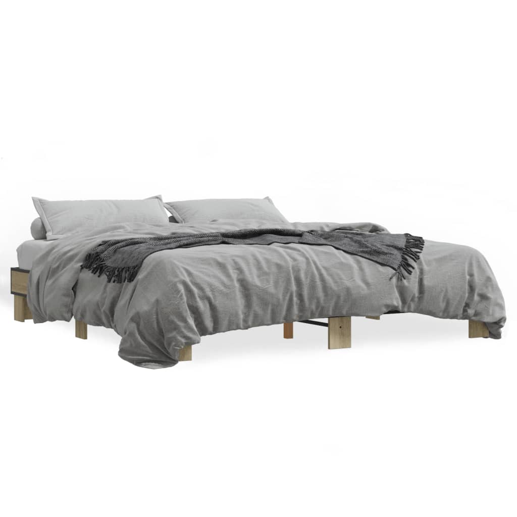 vidaXL Bed Frame without Mattress Sonoma Oak 200x200 cm