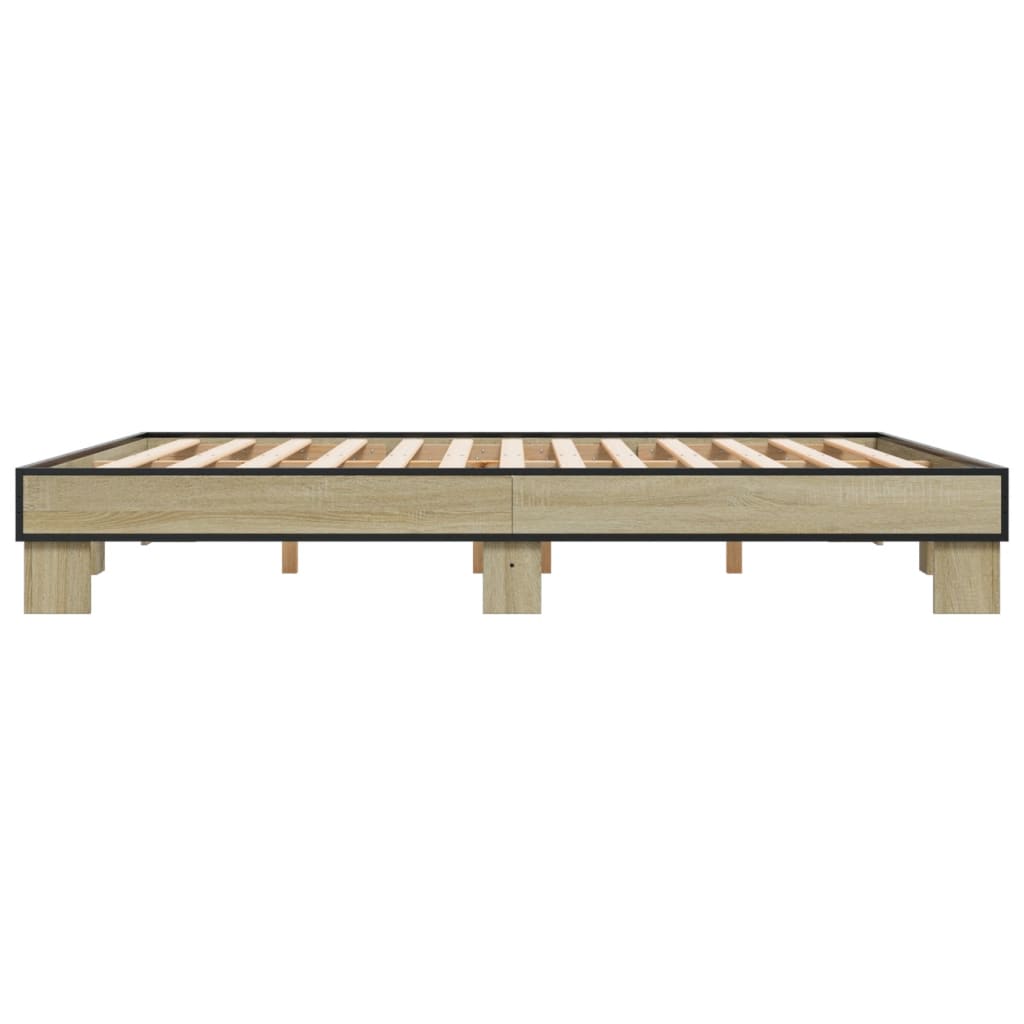 vidaXL Bed Frame without Mattress Sonoma Oak 200x200 cm