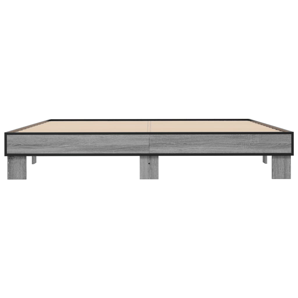 Bed Frame without Mattress Grey Sonoma 200x200 cm