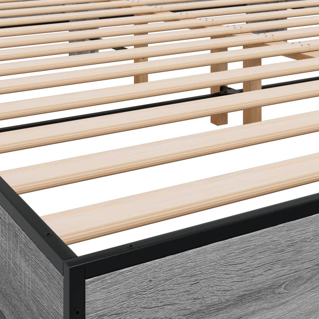 Bed Frame without Mattress Grey Sonoma 200x200 cm