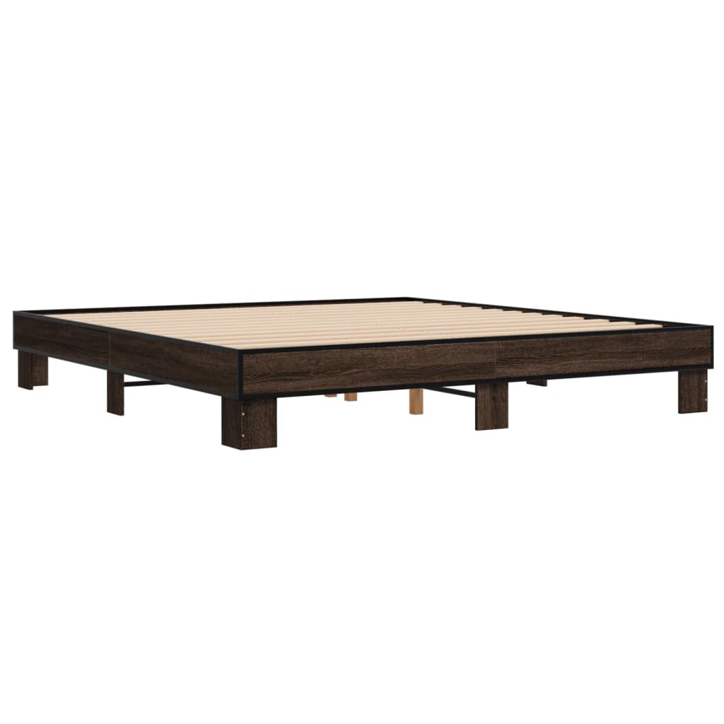 vidaXL Bed Frame without Mattress Brown Oak 200x200 cm