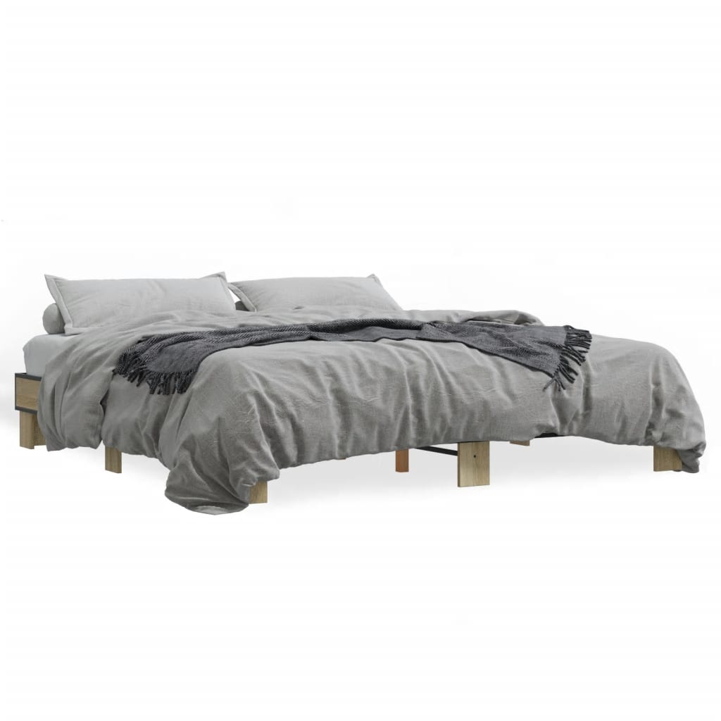 vidaXL Bed Frame without Mattress Sonoma Oak 180x200 cm Super King