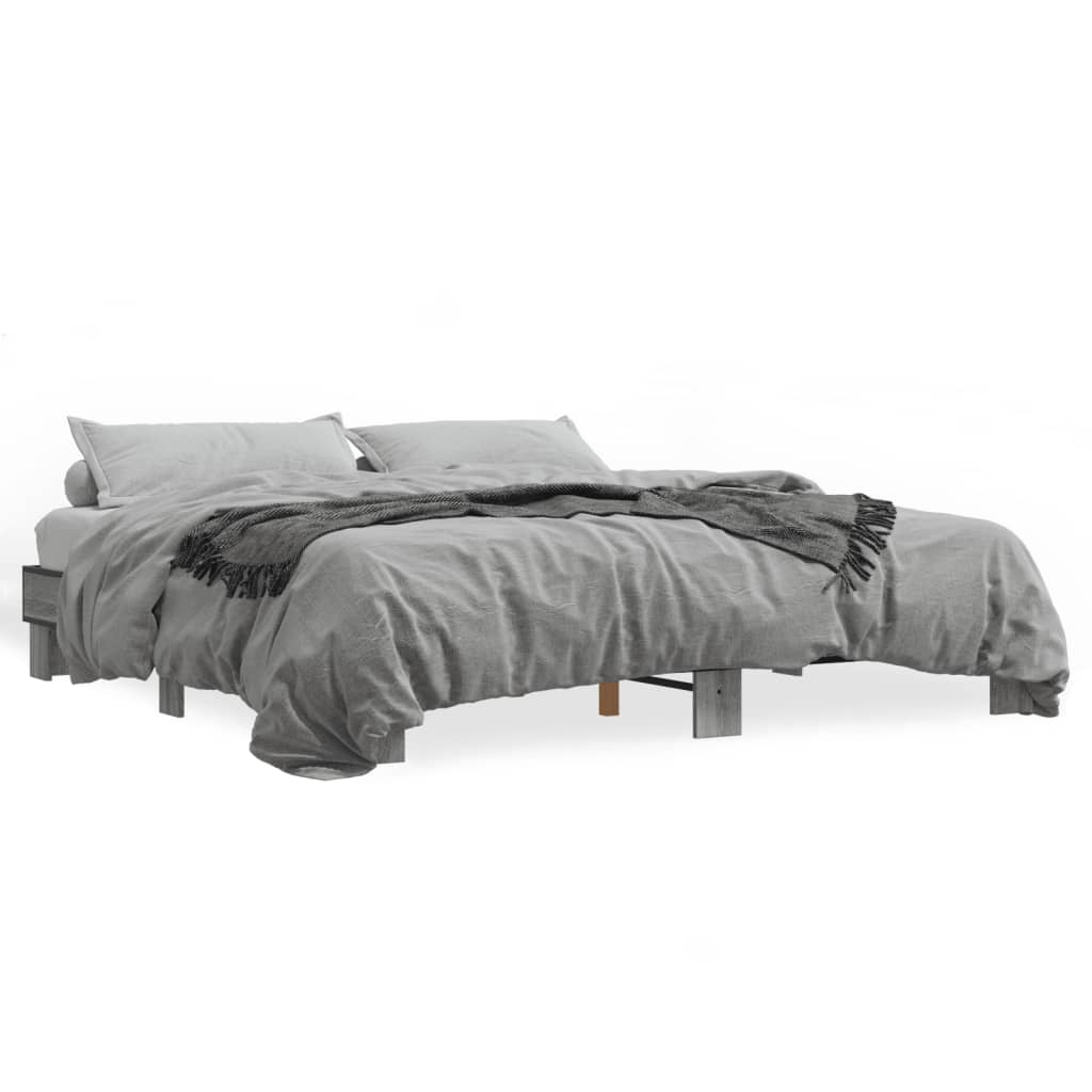 vidaXL Bed Frame without Mattress Grey Sonoma 180x200 cm Super King