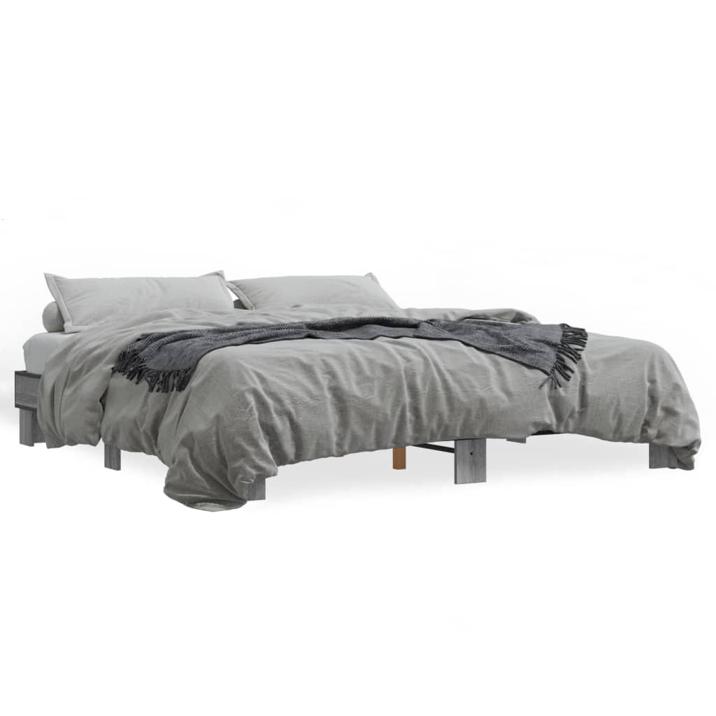 vidaXL Bed Frame without Mattress Grey Sonoma 160x200 cm