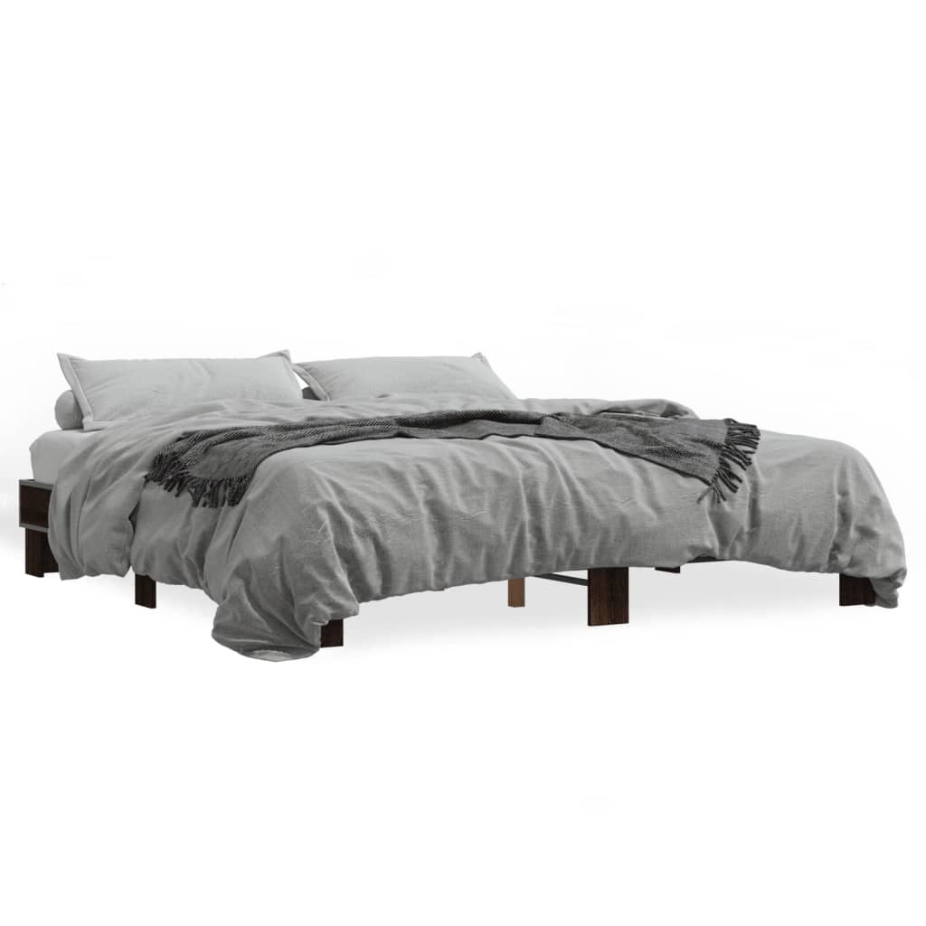 vidaXL Bed Frame without Mattress Brown Oak 160x200 cm