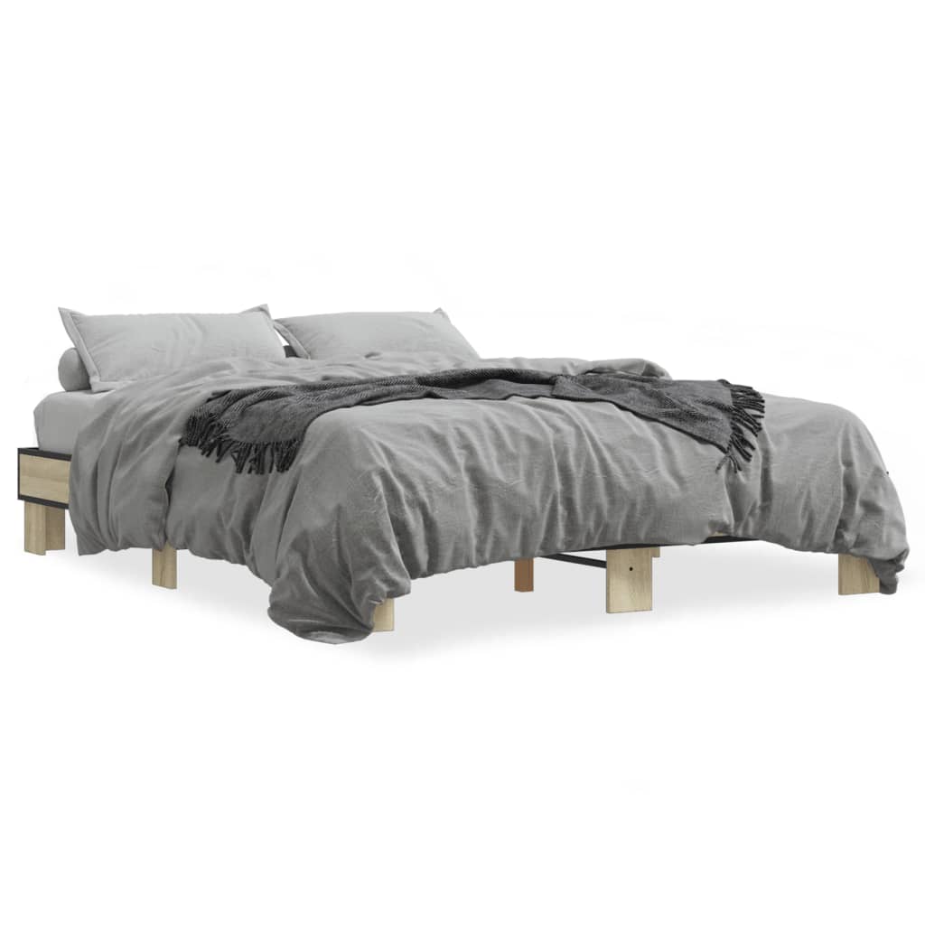 vidaXL Bed Frame without Mattress Sonoma Oak 150x200 cm King Size