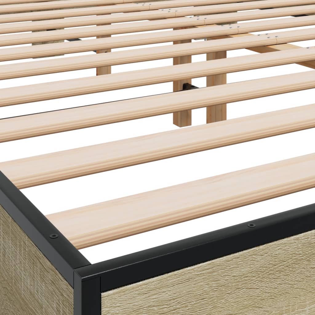 vidaXL Bed Frame without Mattress Sonoma Oak 150x200 cm King Size