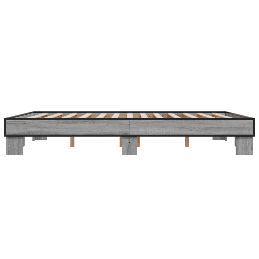 Bed Frame without Mattress Grey Sonoma 150x200 cm King Size