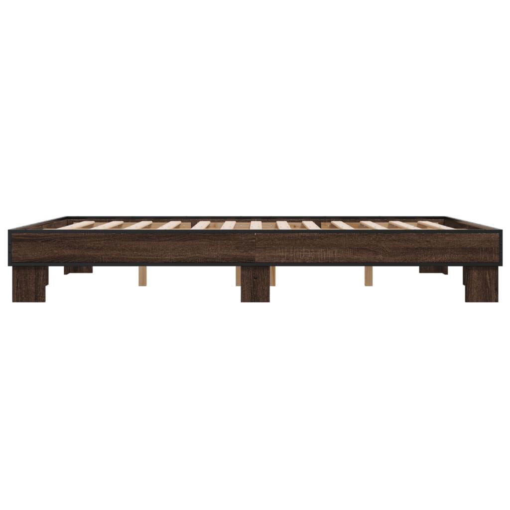 vidaXL Bed Frame without Mattress Brown Oak 150x200 cm King Size