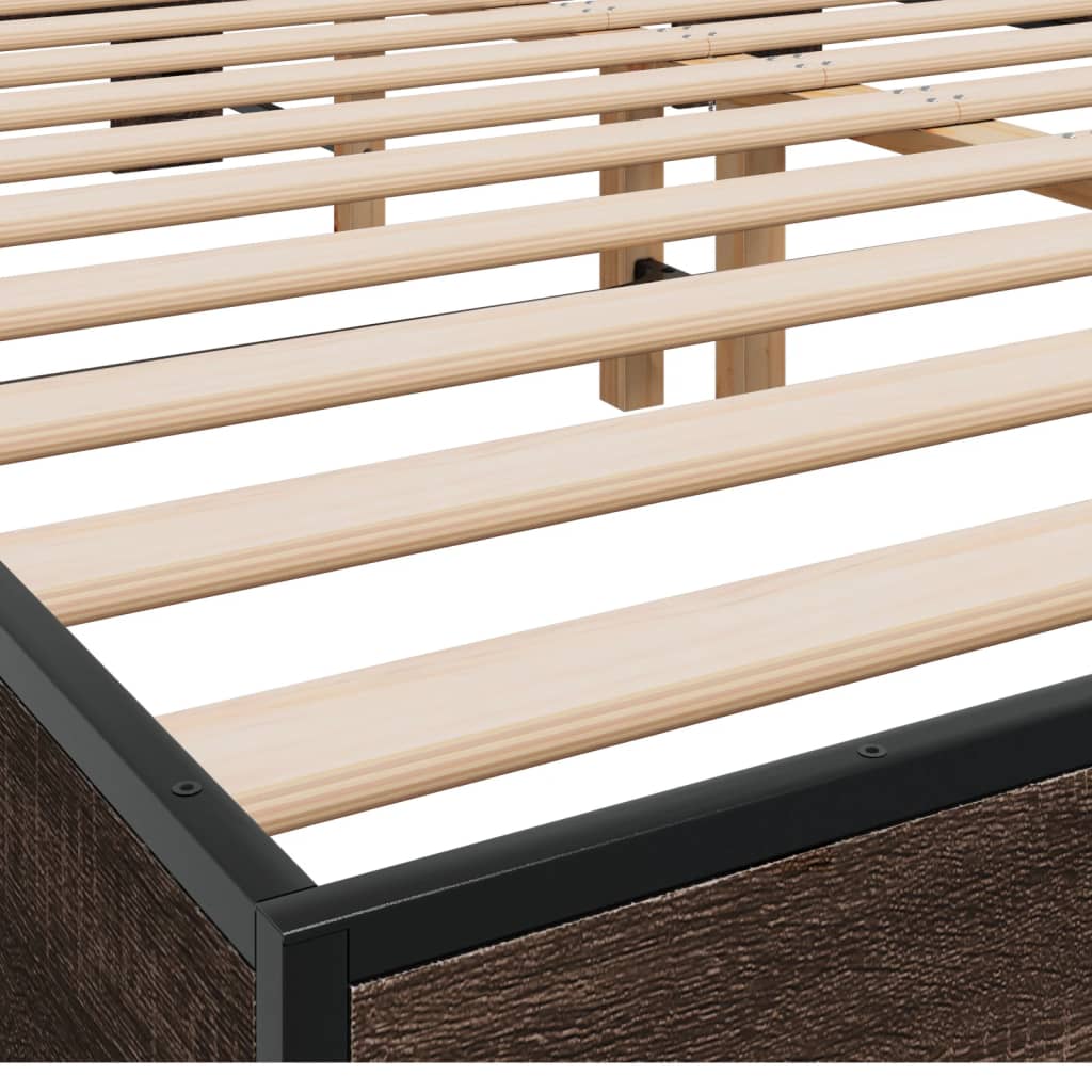 vidaXL Bed Frame without Mattress Brown Oak 150x200 cm King Size