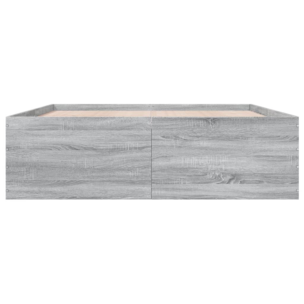 Bed Frame without Mattress Grey Sonoma 160x200 cm