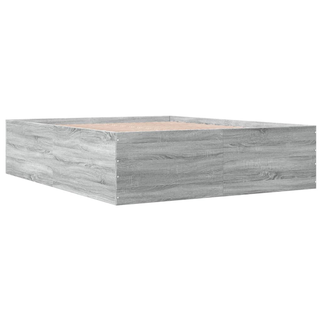 Bed Frame without Mattress Grey Sonoma 160x200 cm