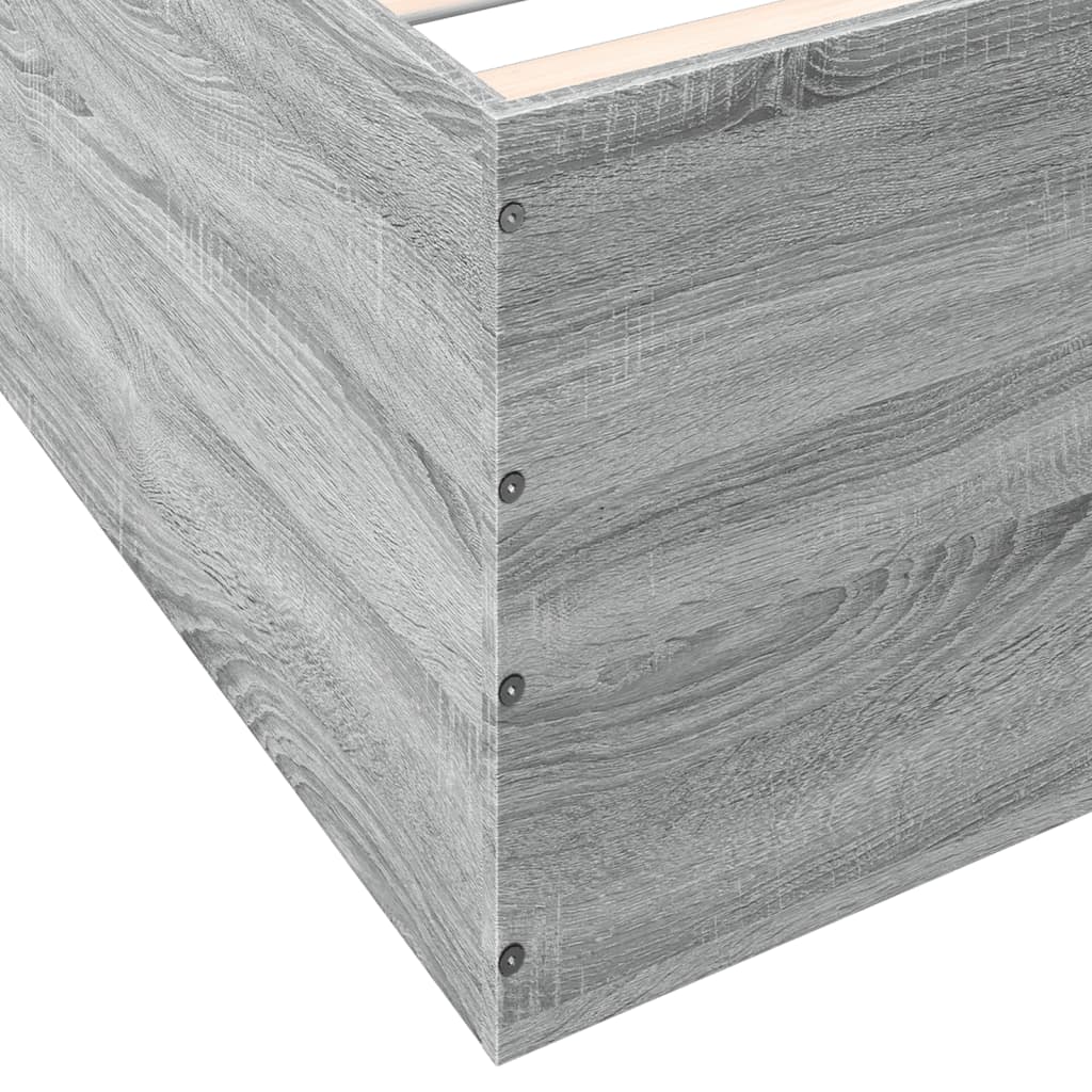 Bed Frame without Mattress Grey Sonoma 160x200 cm
