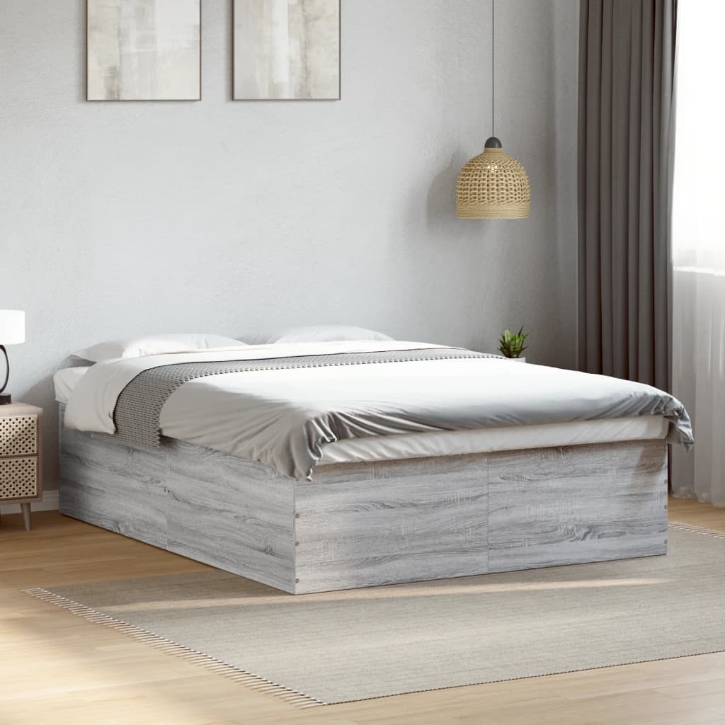 Bed Frame without Mattress Grey Sonoma 160x200 cm