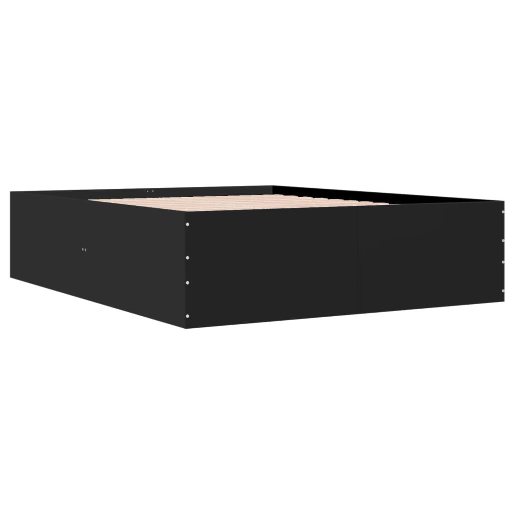 Bed Frame without Mattress Black 150x200 cm