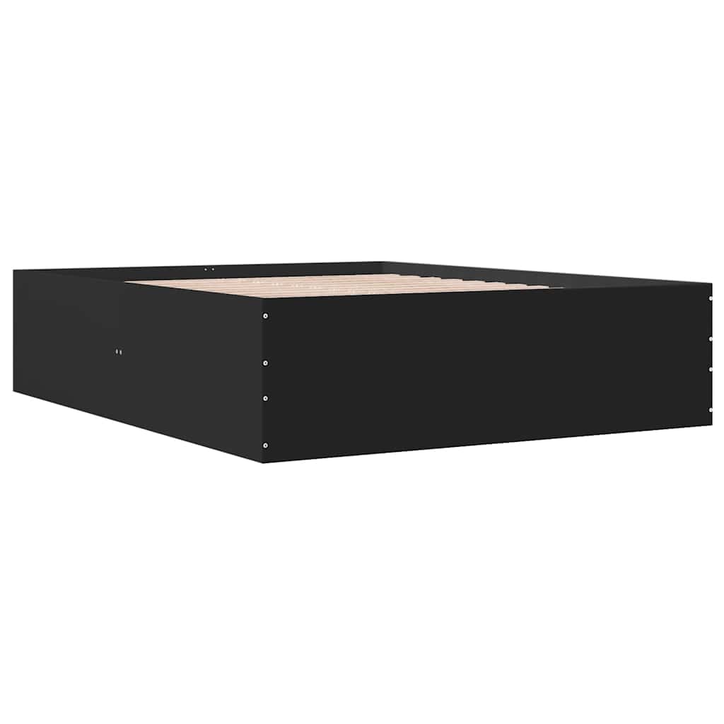 Bed Frame without Mattress Black 150x200 cm