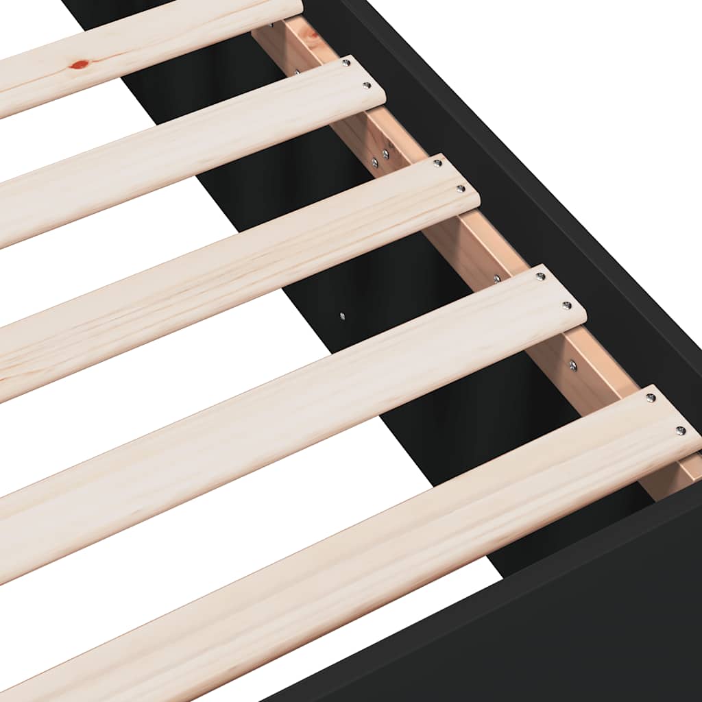 Bed Frame without Mattress Black 150x200 cm
