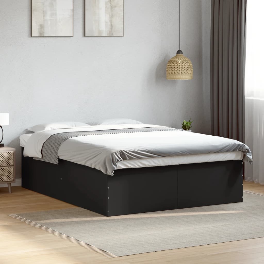 Bed Frame without Mattress Black 150x200 cm