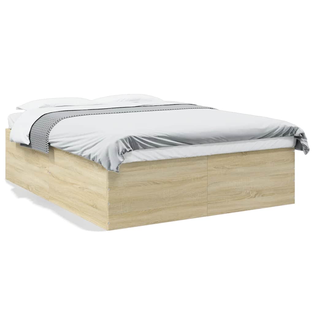 Bed Frame without Mattress Sonoma Oak 150x200 cm