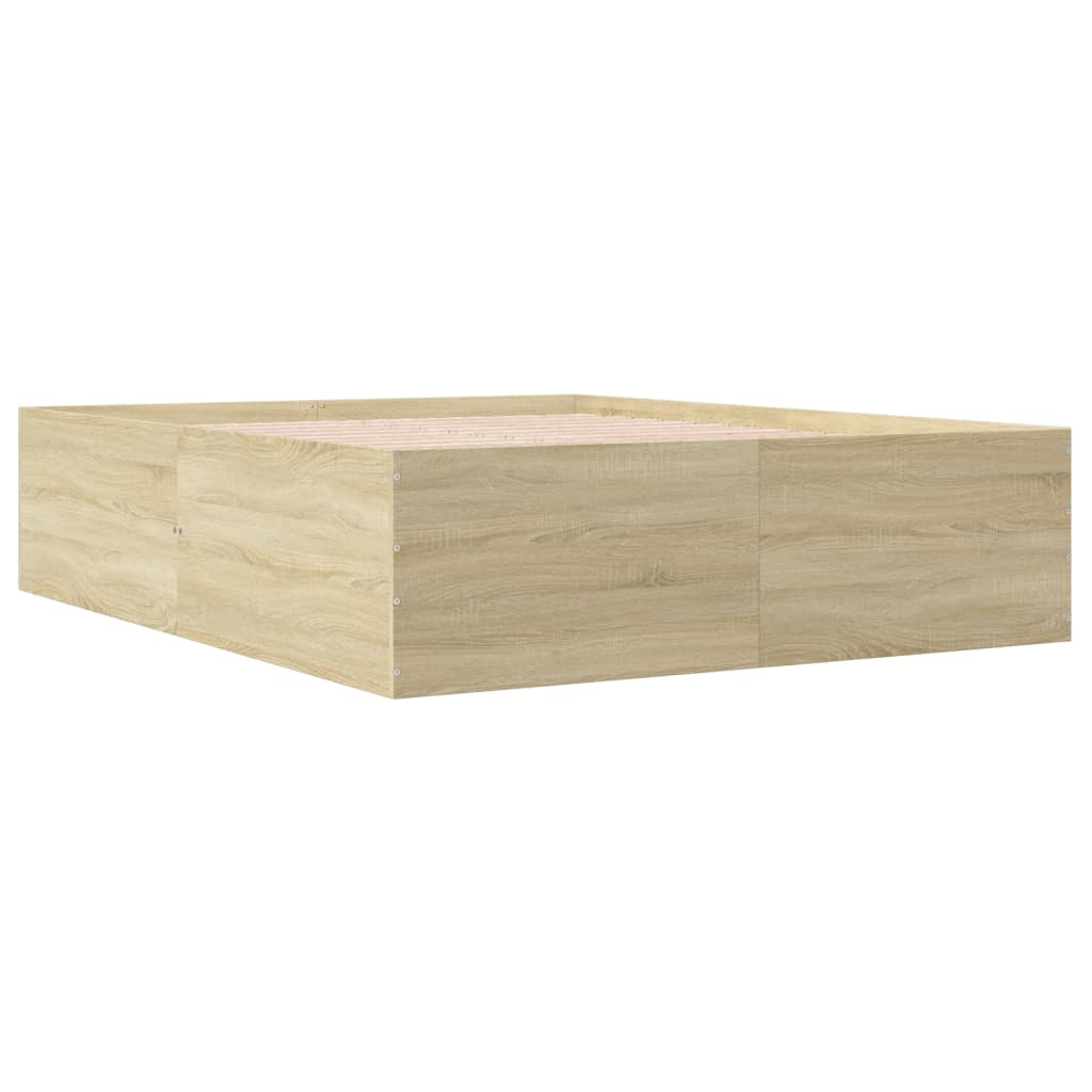Bed Frame without Mattress Sonoma Oak 150x200 cm