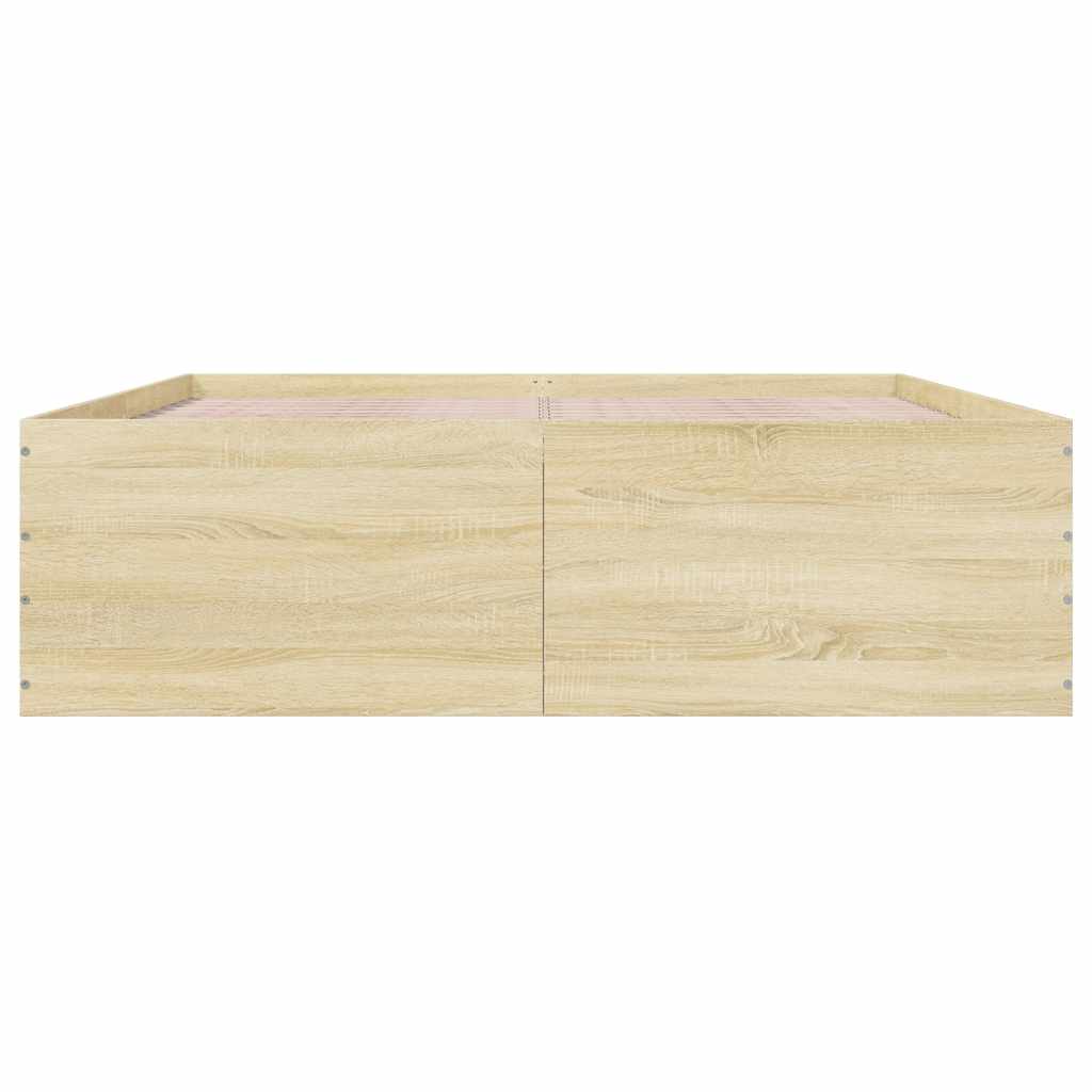 Bed Frame without Mattress Sonoma Oak 150x200 cm