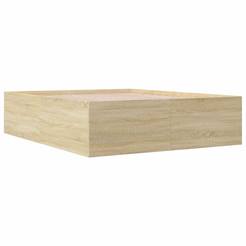 Bed Frame without Mattress Sonoma Oak 150x200 cm