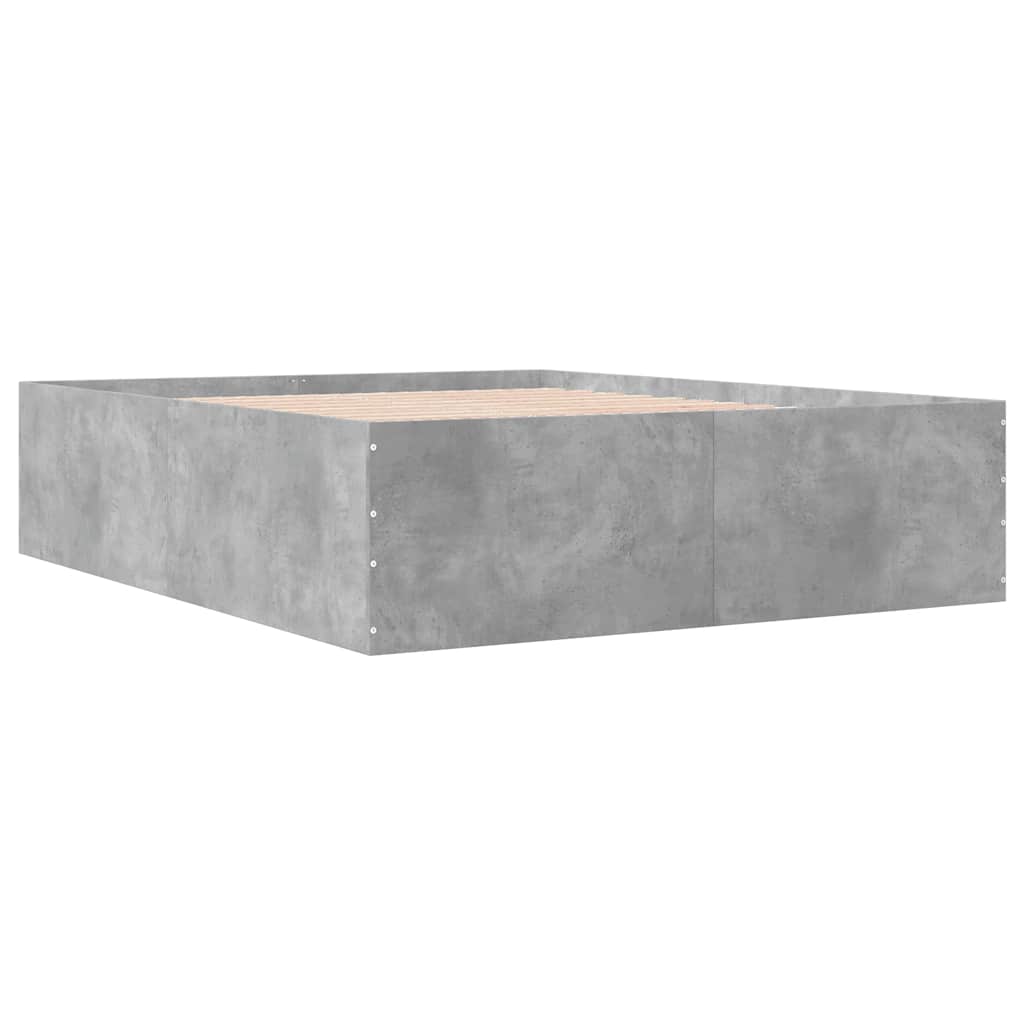 Bed Frame without Mattress Concrete Grey 150x200 cm
