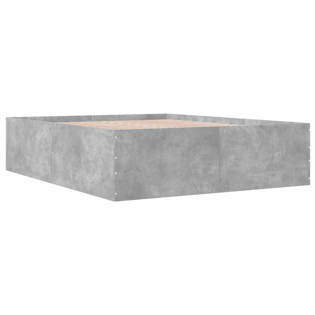 Bed Frame without Mattress Concrete Grey 150x200 cm