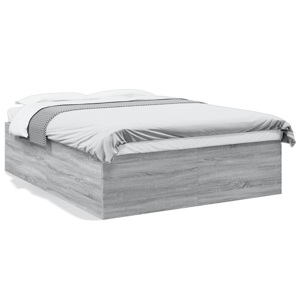 Bed Frame without Mattress Grey Sonoma 150x200 cm