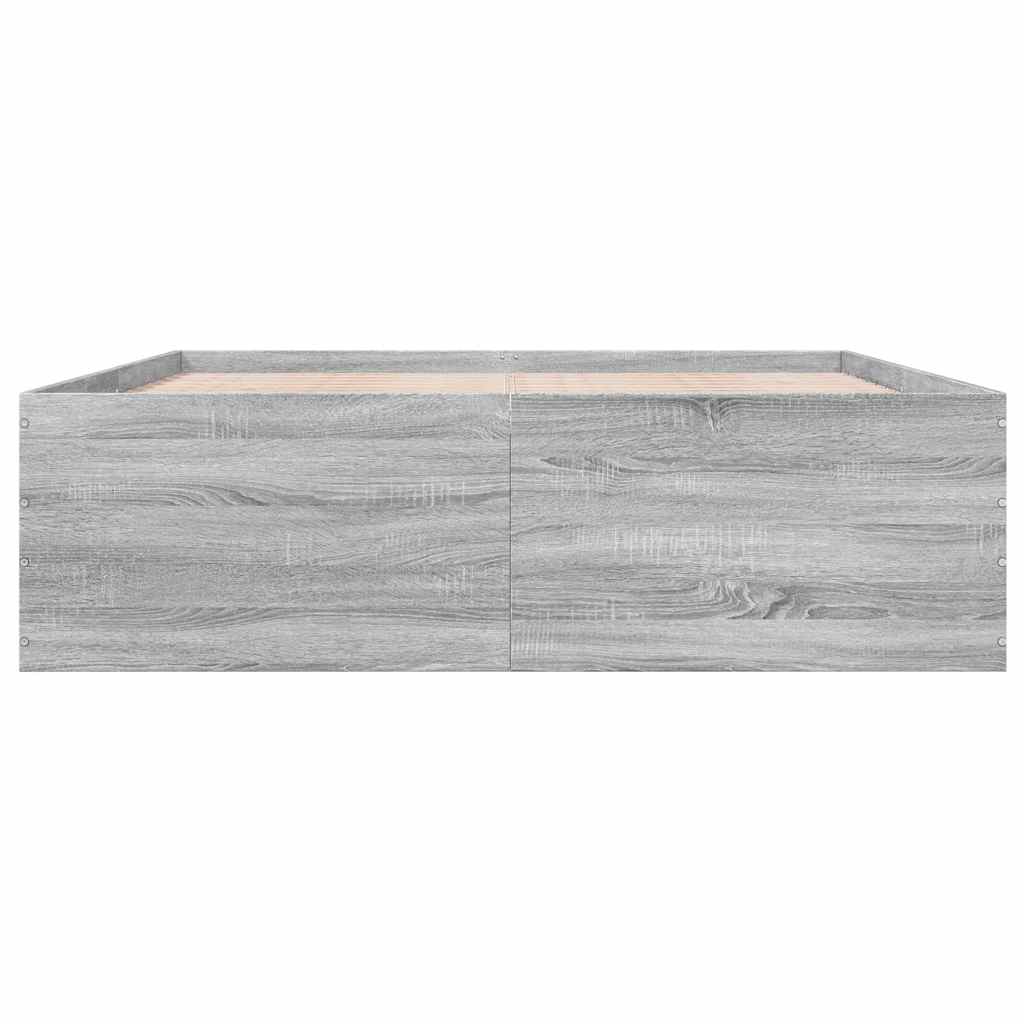 Bed Frame without Mattress Grey Sonoma 150x200 cm