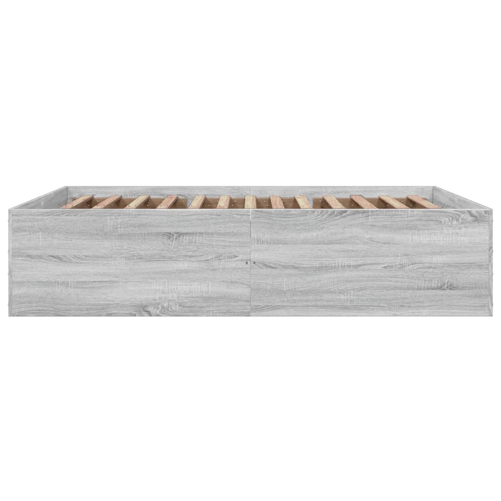 Bed Frame without Mattress Grey Sonoma 150x200 cm