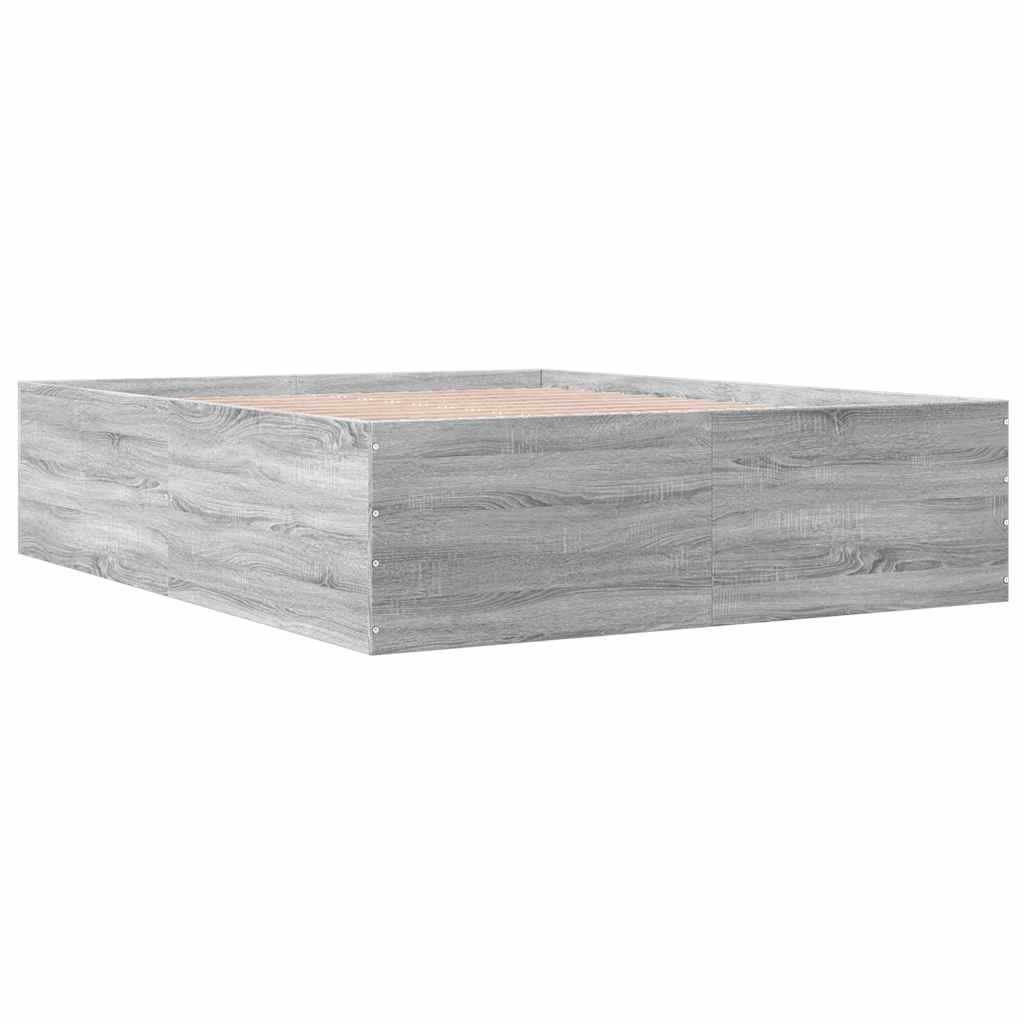 Bed Frame without Mattress Grey Sonoma 150x200 cm