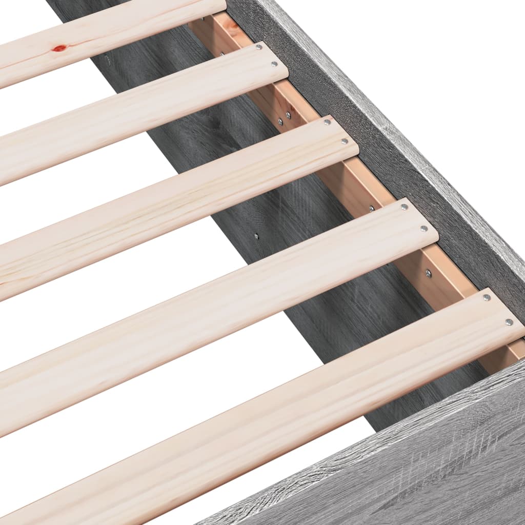 Bed Frame without Mattress Grey Sonoma 150x200 cm