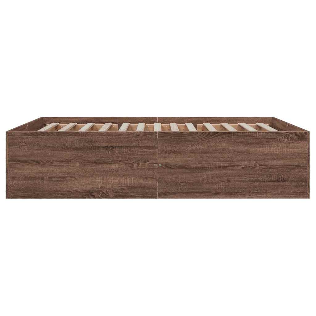 Bed Frame without Mattress Brown Oak 150x200 cm