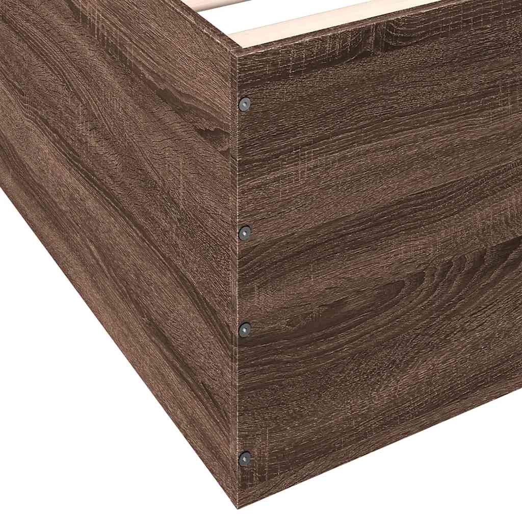 Bed Frame without Mattress Brown Oak 150x200 cm