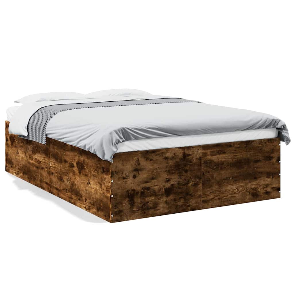 Bed Frame without Mattress Smoked Oak 120x200 cm