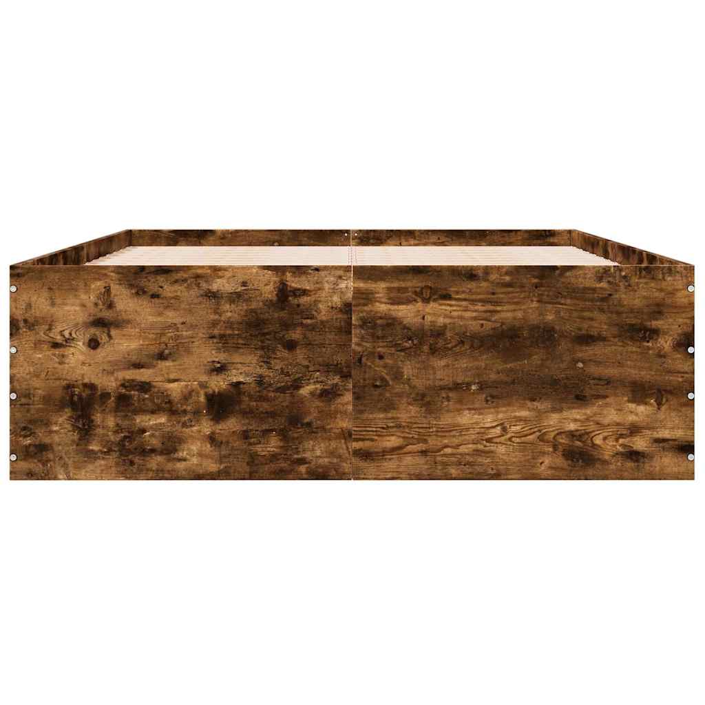 Bed Frame without Mattress Smoked Oak 120x200 cm