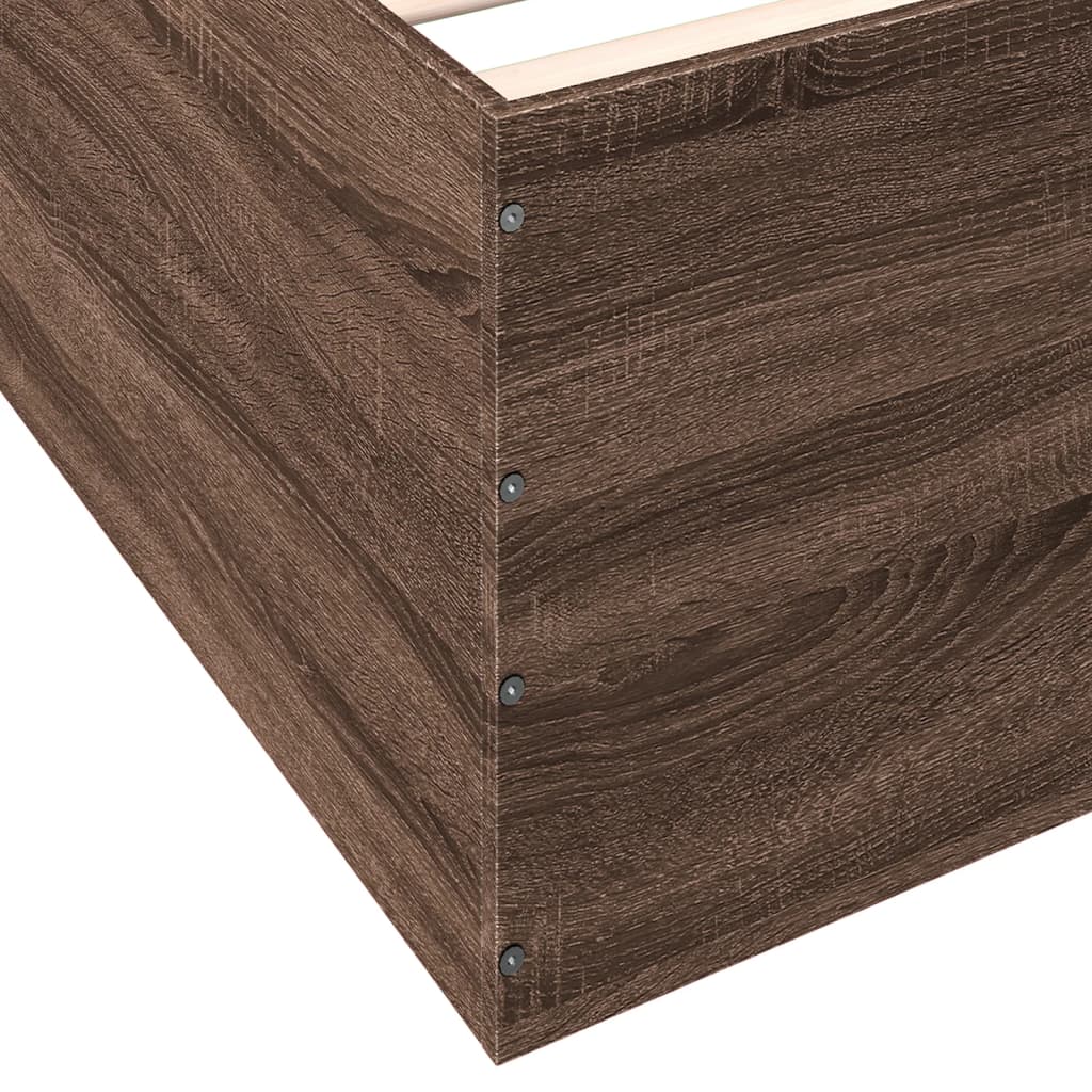 Bed Frame without Mattress Brown Oak 120x200 cm