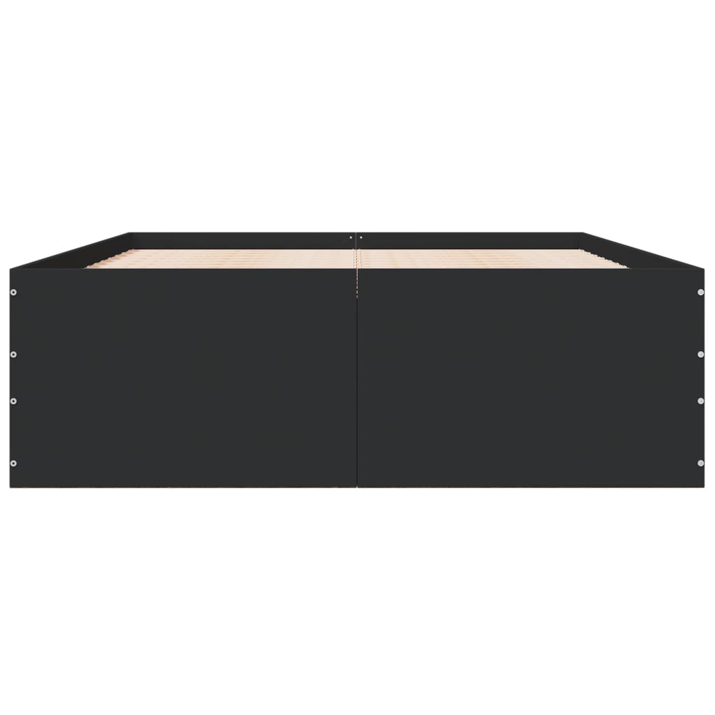 Bed Frame without Mattress Black 140x190 cm