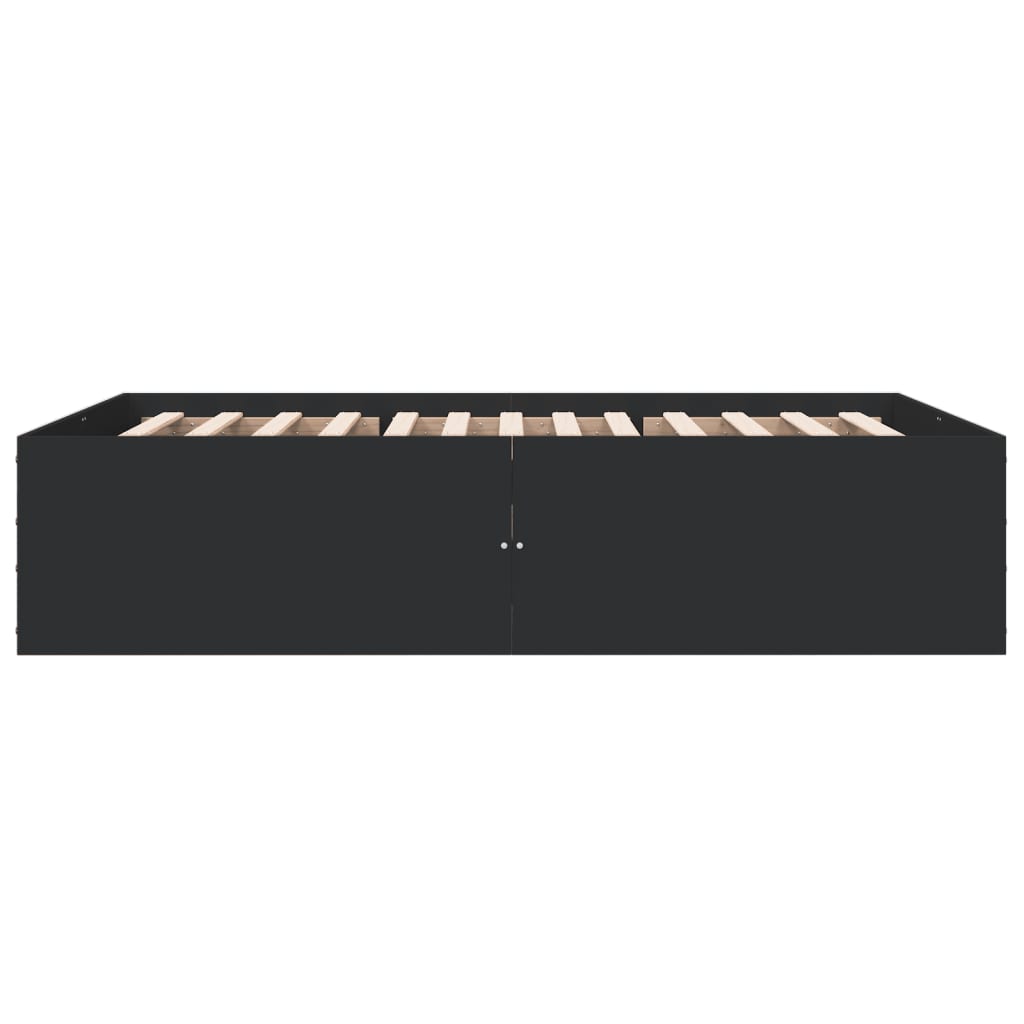 Bed Frame without Mattress Black 140x190 cm