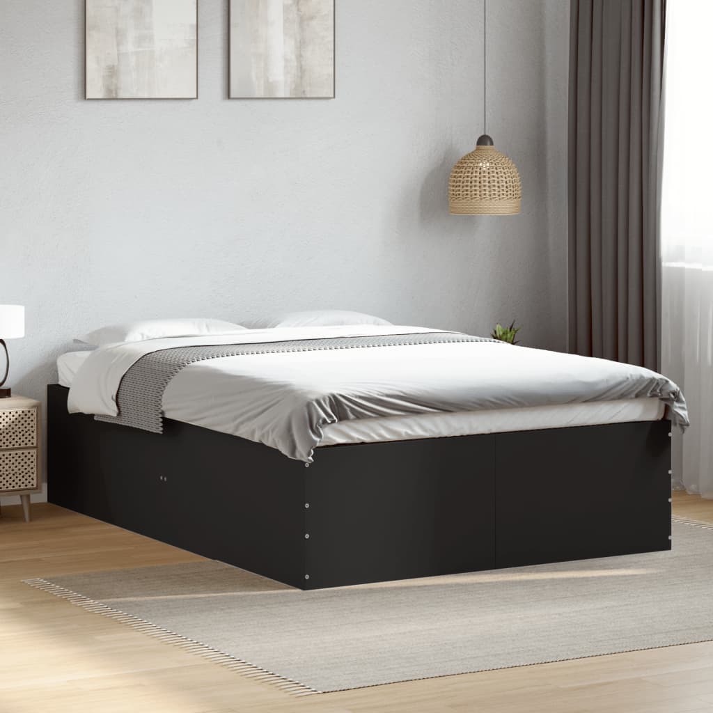 Bed Frame without Mattress Black 140x190 cm