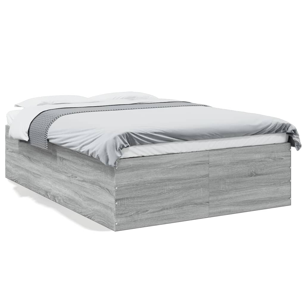 Bed Frame without Mattress Grey Sonoma 140x190 cm