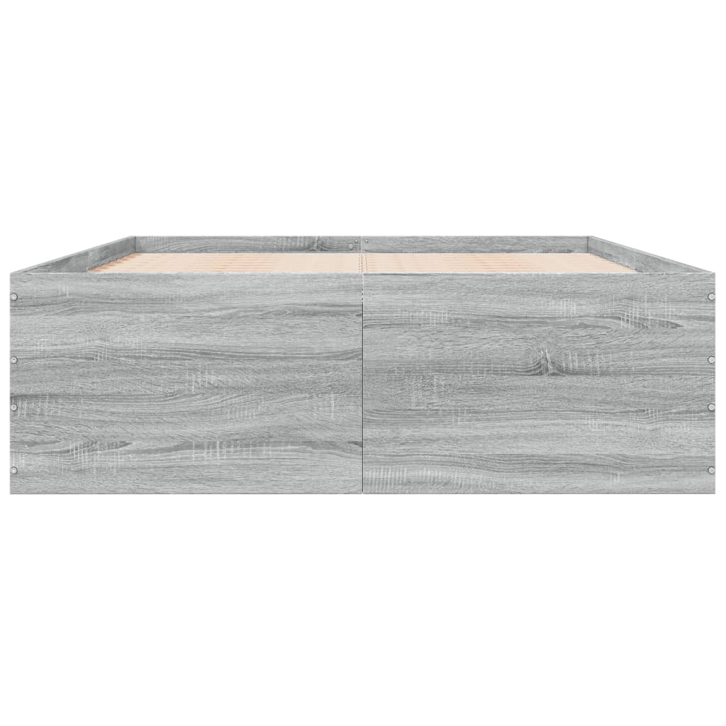 Bed Frame without Mattress Grey Sonoma 140x190 cm