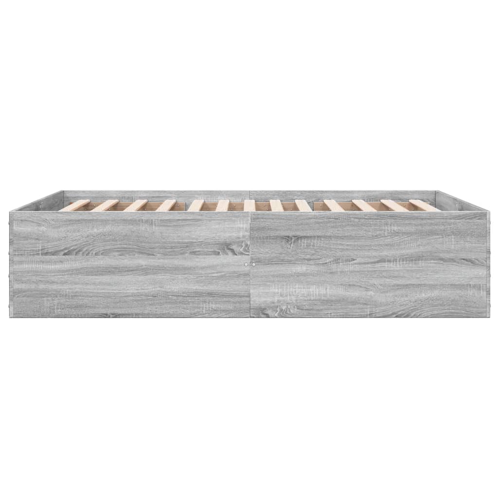 Bed Frame without Mattress Grey Sonoma 140x190 cm