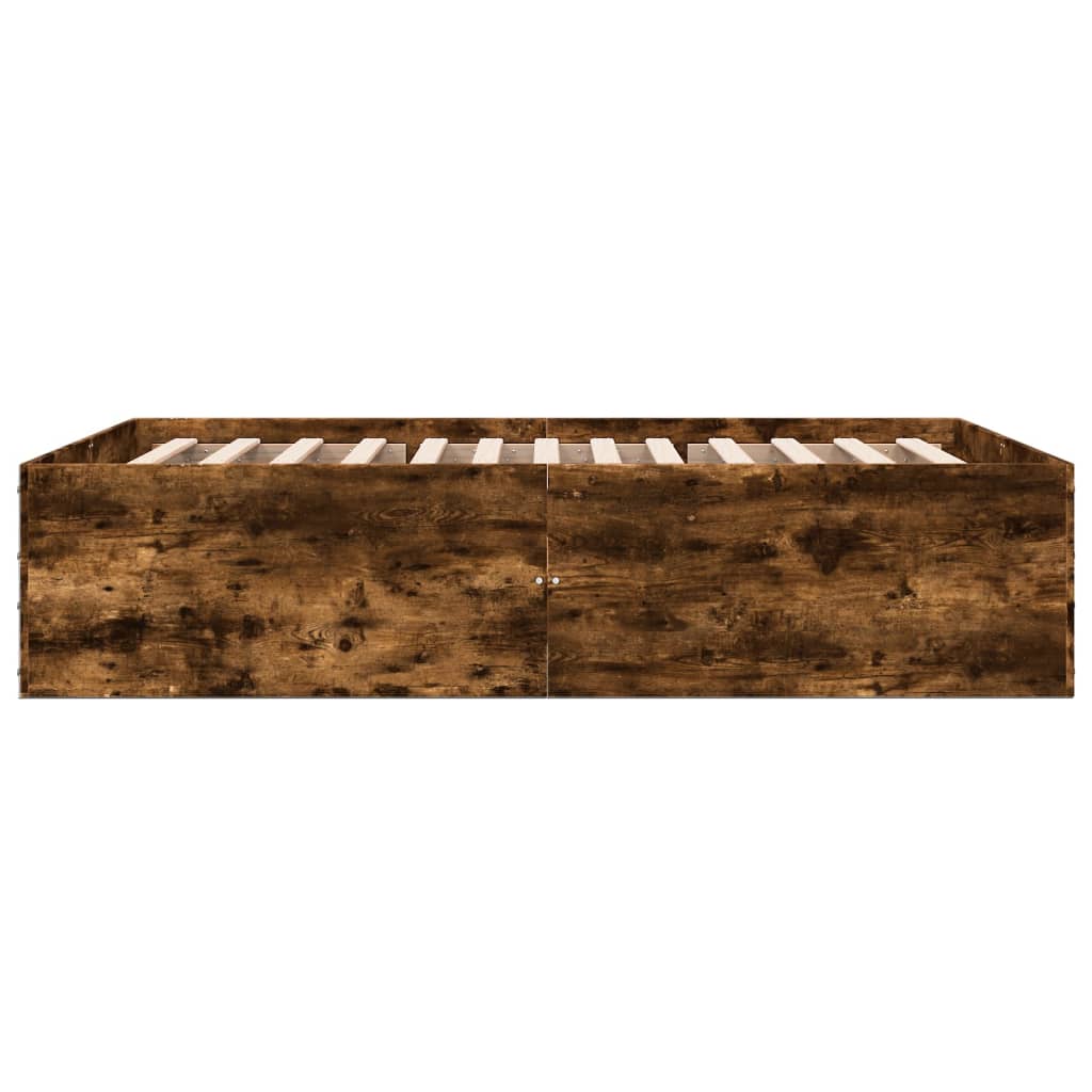 Bed Frame without Mattress Smoked Oak 135x190 cm Double