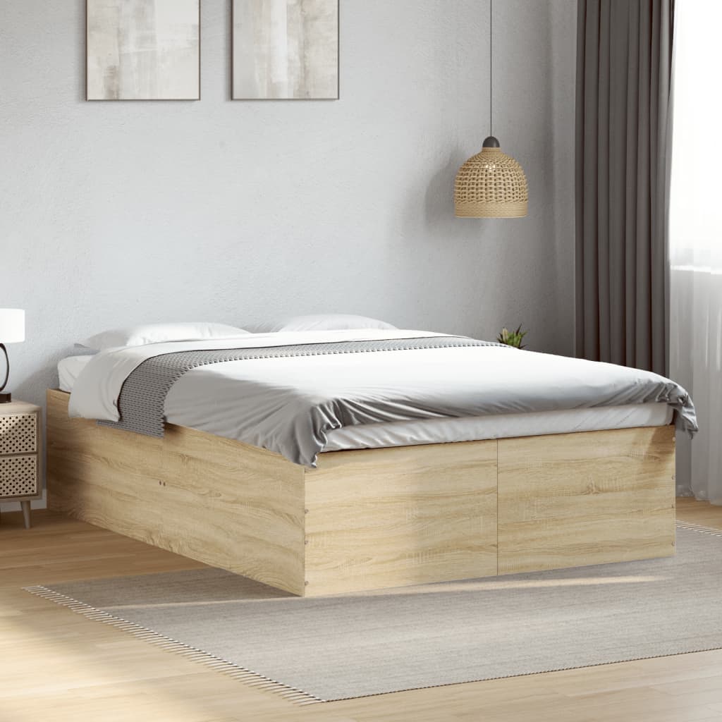 vidaXL Bed Frame without Mattress Sonoma Oak 120x190 cm Small Double