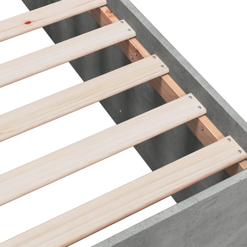 Bed Frame without Mattress Concrete Grey 120x190 cm Small Double
